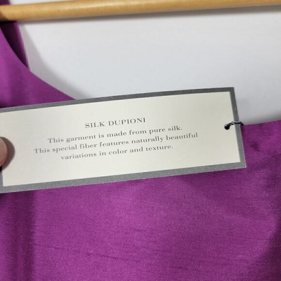 NWT Ann Taylor Women's Celebrations Silk Dupioni Purple Belted Dress Size 14 - Picture 12 of 16